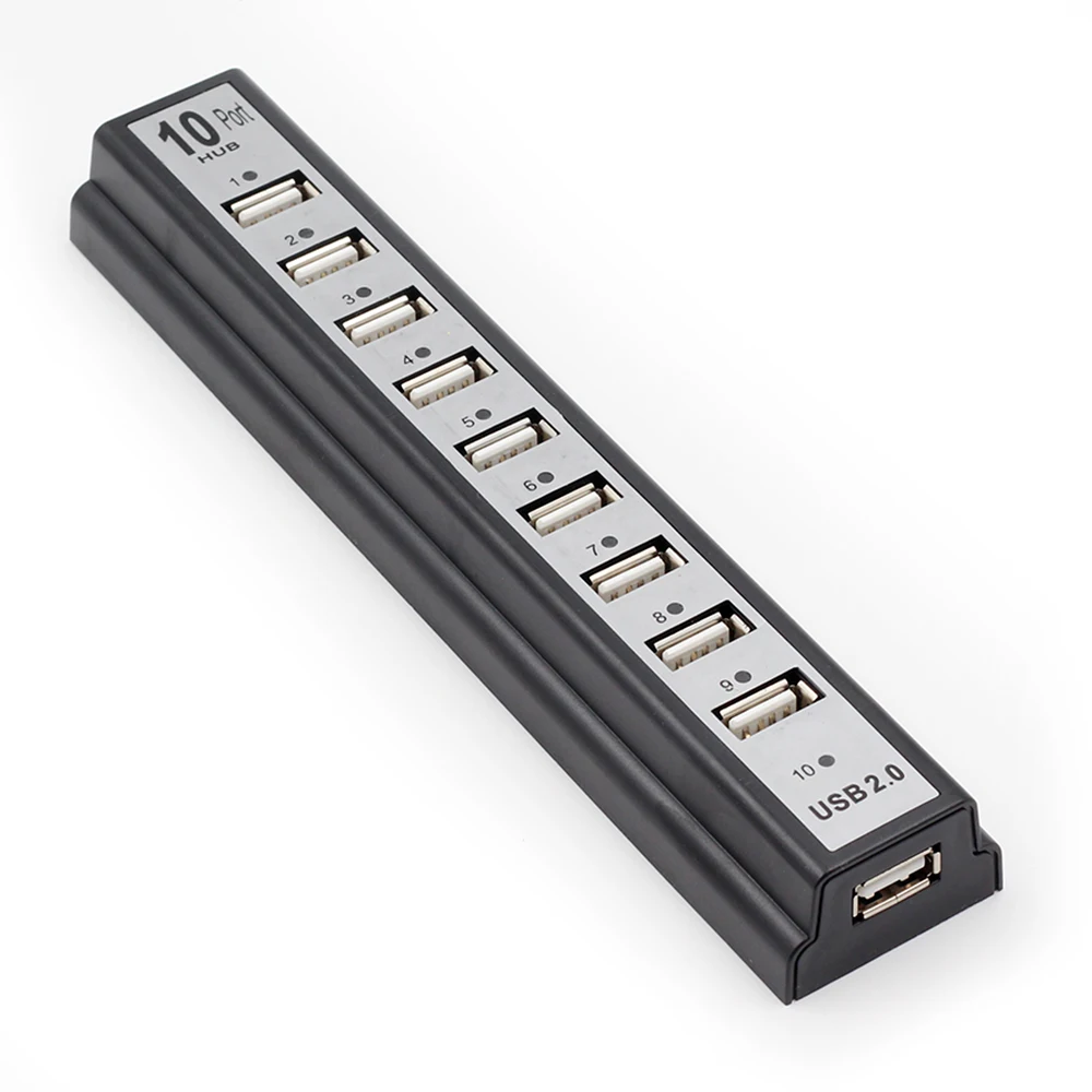 GOOJODOQ 10 портов USB 2,0 хабы с питанием от сети переменного тока для компьютера, периферийные устройства, адаптер питания для портативного компьютера, ноутбука, ноутбука