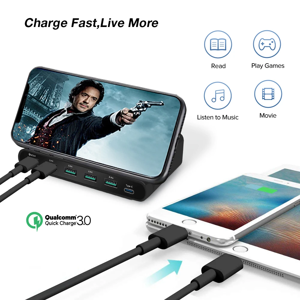 AIXXCO 2 в 1 Быстрая зарядка 3 0 usb зарядное устройство с Беспроводная зарядная станция