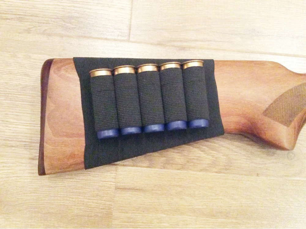 

hunting bag hunting Shotgun Rifle 5 bulletShells Butt Stock Shell Cartridge Holder Shotshell Ammunition Carrier 5 Elastic Fabric