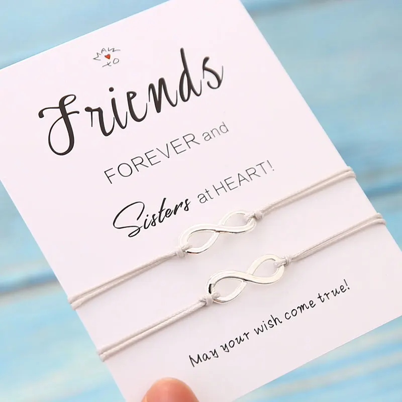 Gray Браслет дружбы для влюбленных Бесконечность BFF подарок сделать браслет желаний женщин мужчин Красная Нить пара браслетов ювелирные изделия подарок - Окраска металла: Gray