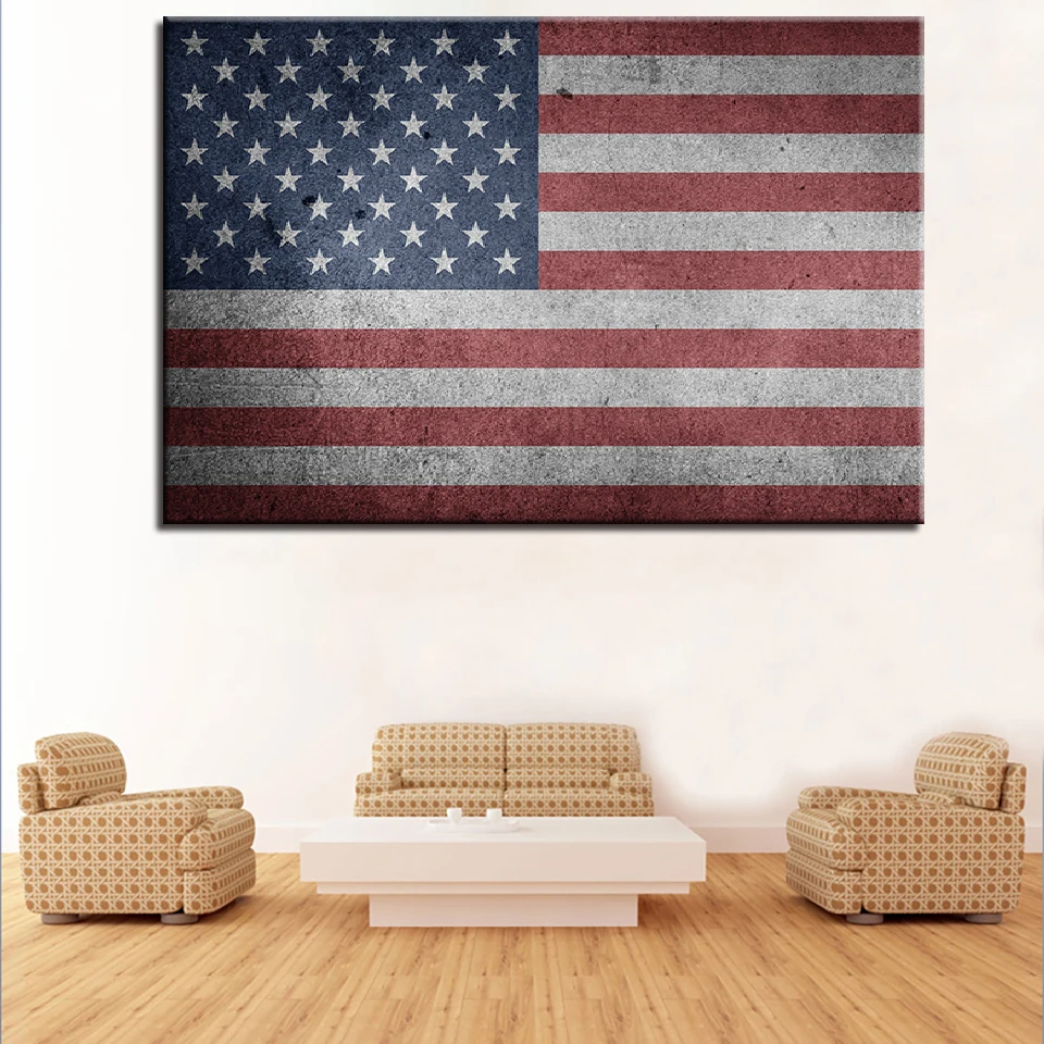 

Картины на холсте для гостиной, домашний декор, настенное искусство, 1 шт., изображения флага США, HD-печать, ВИНТАЖНЫЙ ПЛАКАТ и принты с америк...