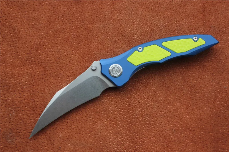 Yellow White blade Высокое качество, Maxace красный/желтый/синий queen складной нож, алюминий, G-10 инкрустация(" Stonewash), Открытый Кемпинг Охота ручные инструменты - Цвет: Yellow White blade
