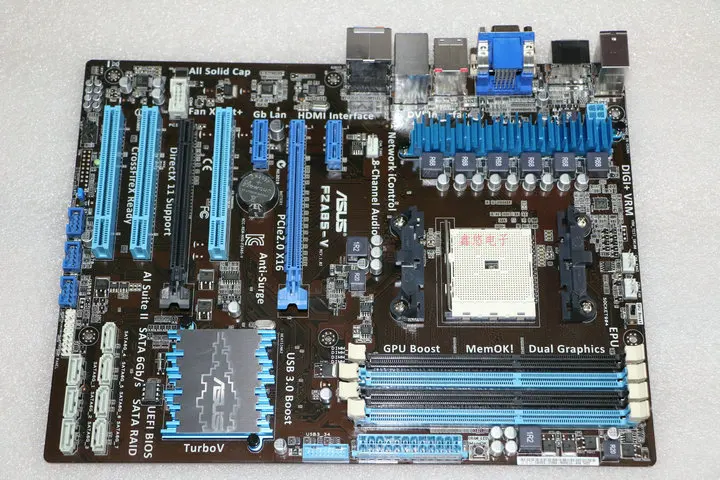 Оригинальная материнская плата ASUS F2A85-V Socket FM2 DDR3 USB2.0 USB3.0 64GB HDMI VGA DVI A85X настольная материнская плата