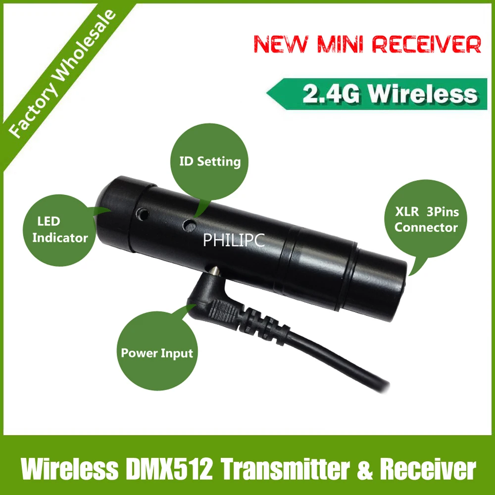 Беспроводной сценический сигнал dmx для dj 2 4 ГГц трансмиттер DMX512 радиоприемник