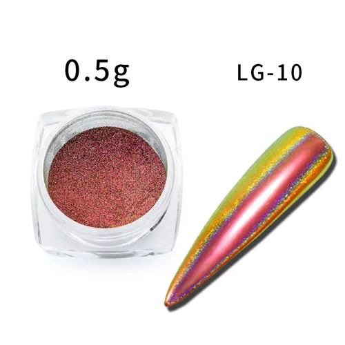 0.5g Red Mtssii зеркало-Хамелеон блеск для ногтей порошок 0,5 г павлин хромированный пигмент для маникюра украшения ногтей черный базовый цвет - Цвет: 0.5g Red