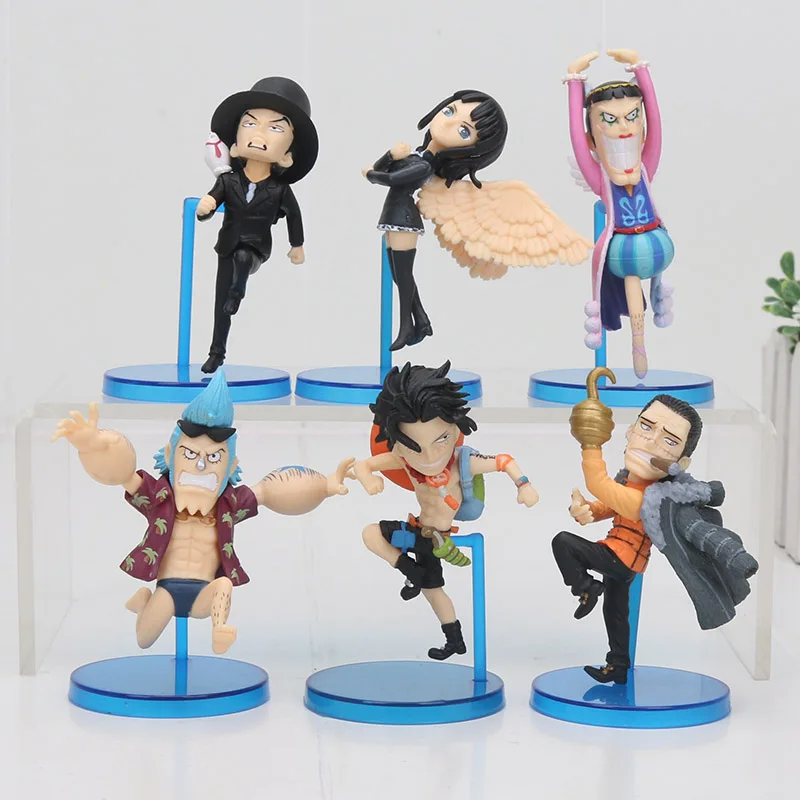 Ace set opp bag Одна деталь 6 шт./компл. фигурки Луффи Шанкс Зоро Рэлея Chopper закон Marco Brook черная борода игрушки из ПВХ фигура Brinquedos - Цвет: Ace set opp bag