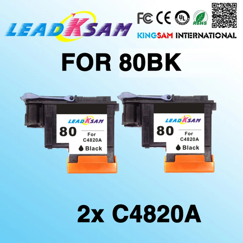 2 шт. печатающие головки LeadKsam совместимые с hp80 C4820A замена для принтера 80 Designjet 1000