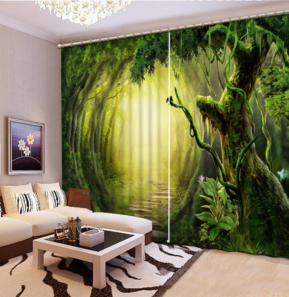 

Blackout Curtains For Living Room Customize 3d Curtains Virgin Forest Landscape Kitchen Bedroom Curtains Luxury Curtains