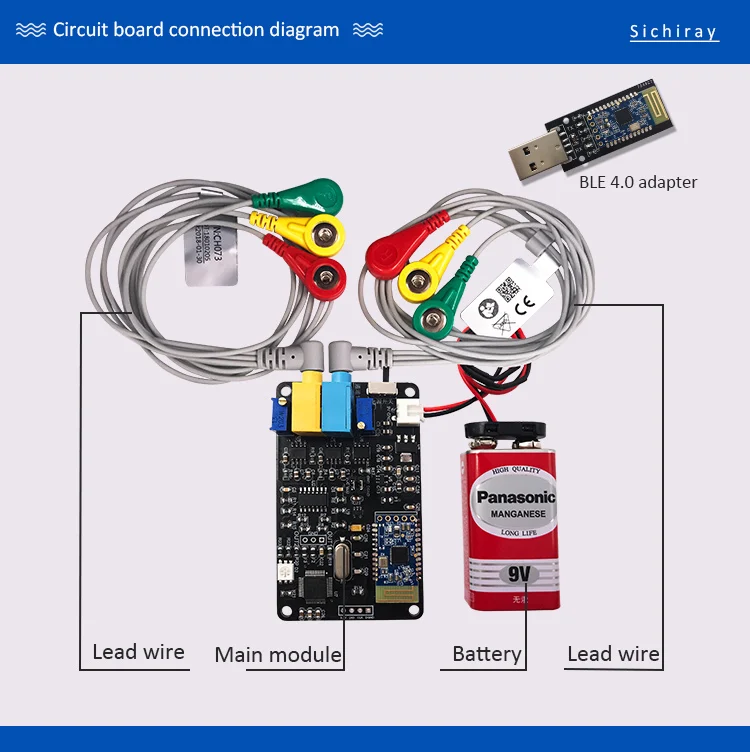 EMG sensor 2 channel Muscle Sensor Module serial port communication secondary development available wearing device