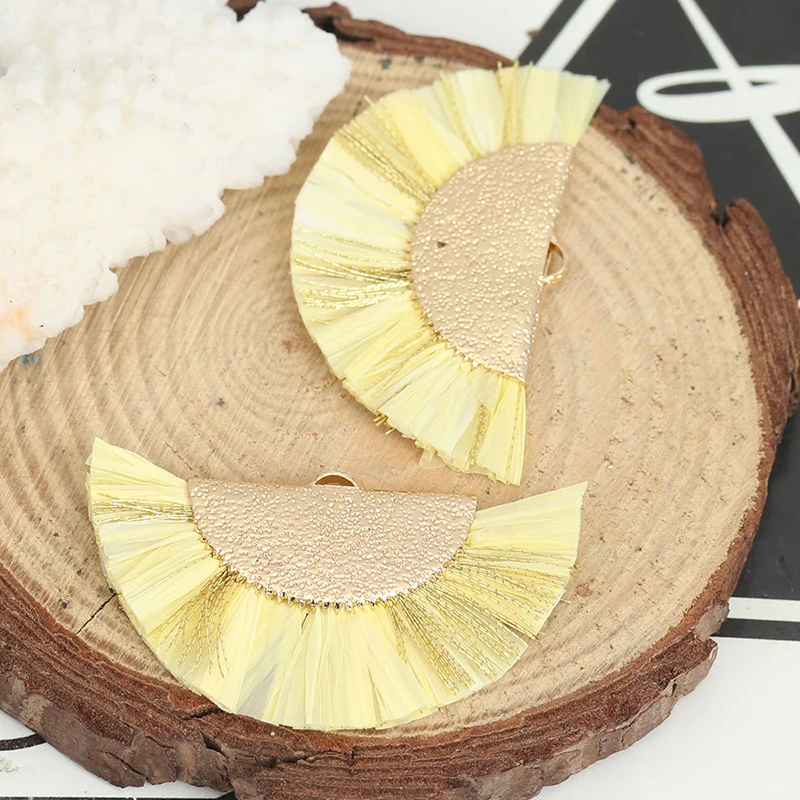 3 шт рафия бумага кисточкой Подвески с металлическим отверстием для DIY ювелирных