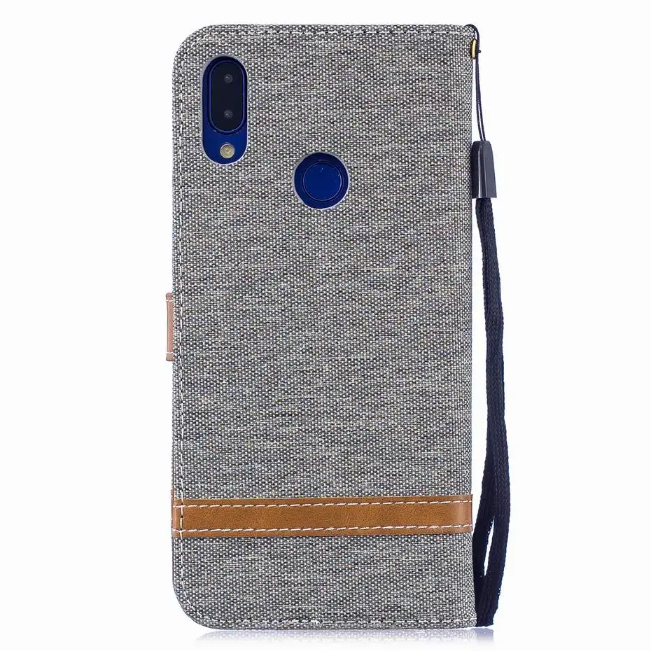Кожаный чехол книжка с бумажником для Xiaomi Redmi Note 7 8 8T 6 Pro Denim смешанные цвета
