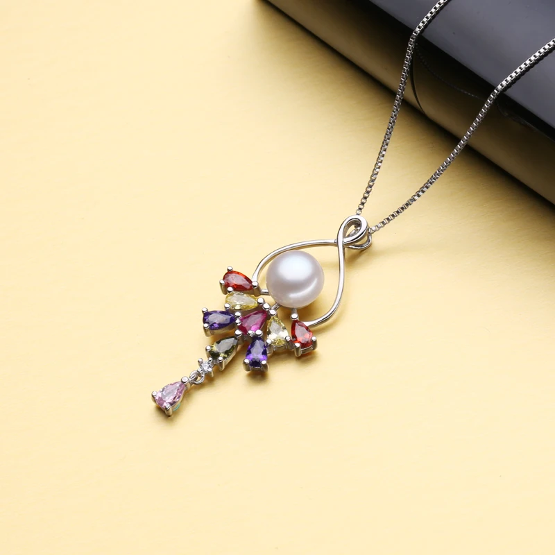 Ожерелье MINTHA из серебра 925 пробы с цветком Жемчужное ювелирное ожерелье