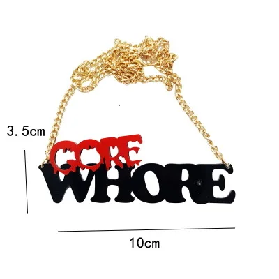 Модное ожерелье-чокер с акриловыми буквами Buffy Kouhai hp Whipme Blam Prettybitch Senpai Zombie Yaoi Crazy Cat Lady Charm Jewelry - Окраска металла: style5