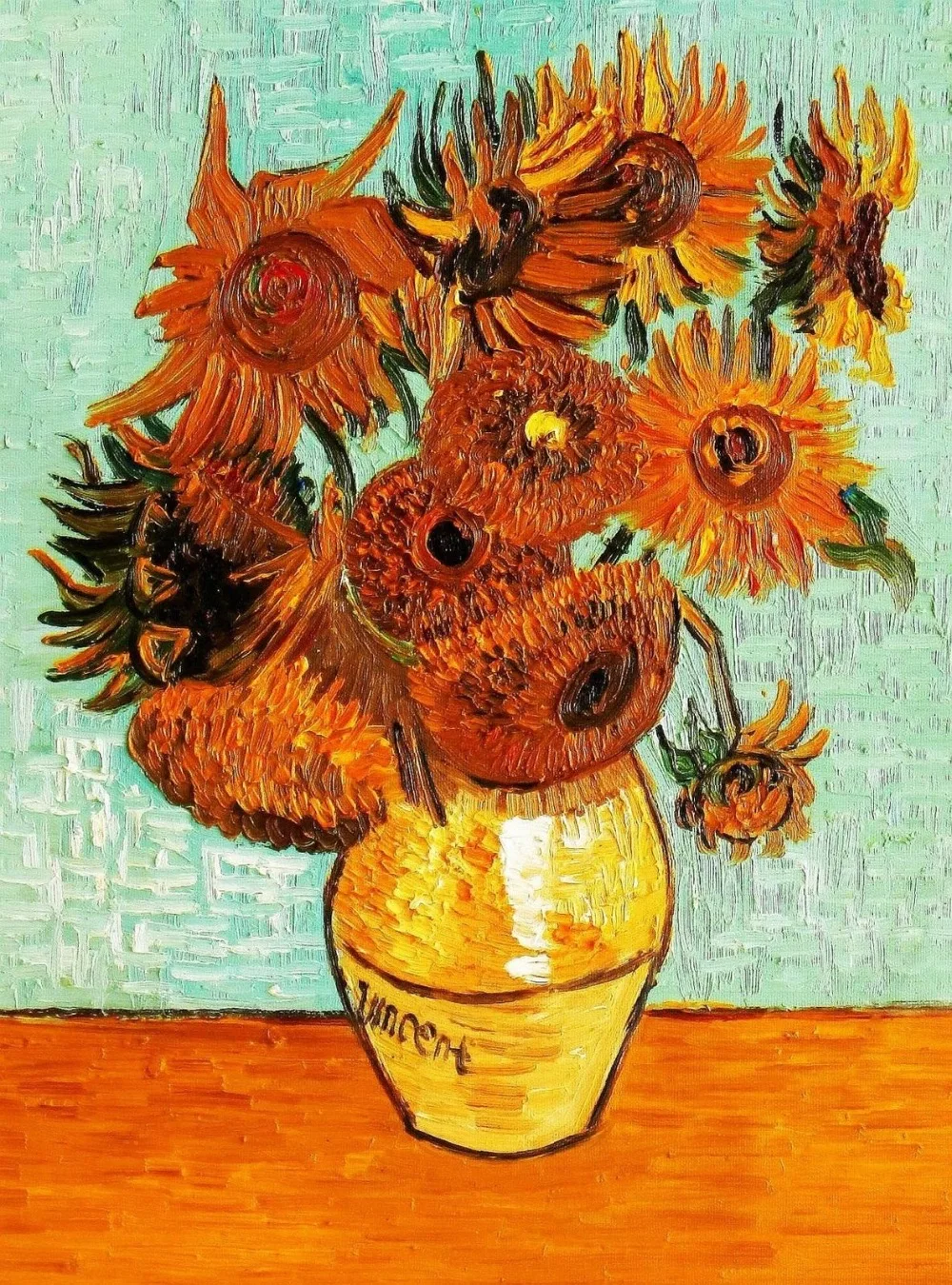 

100%Handmade Oil Painting Hand Vincent Van Gogh - Twelve Sunflowers 24*20 Reproduction Oil Painting