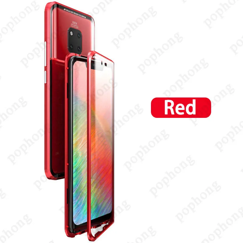 Роскошный чехол из закаленного стекла для телефона, защитный магнит huawei P20 PRO huawei P30 PRO mate 20 pro honor View 20, чехол, противоударный чехол - Цвет: Red
