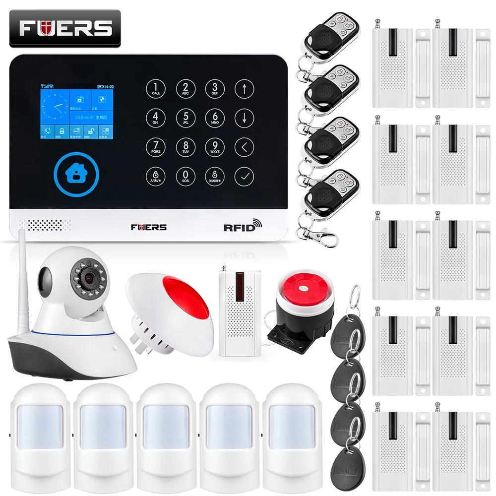 FUERS беспроводная домашняя Безопасность GSM WIFI SIM сигнализация Система IOS Android