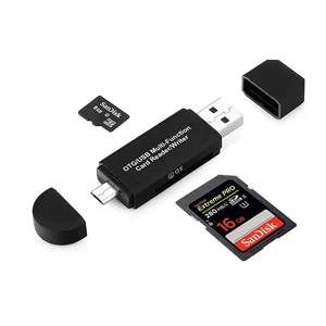 Micro USB OTG к USB 2,0 адаптер SDMicro SD кардридер со стандартным USB штекером и Micro USB штекером для планшетов