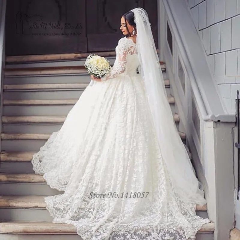 Арабское свадебное платье Турция Пышные свадебные платья с длинным рукавом