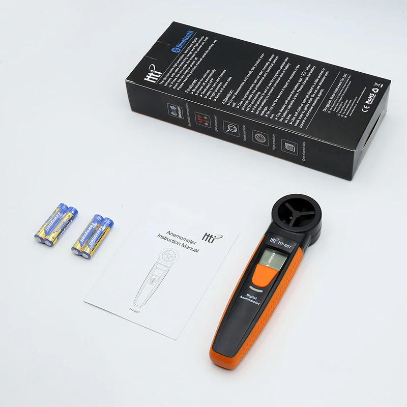 HT-807 измеритель скорости ветра цифровой Bluetooth Карманный анемометр измерение термометр измеритель скорости ветра Анемометр