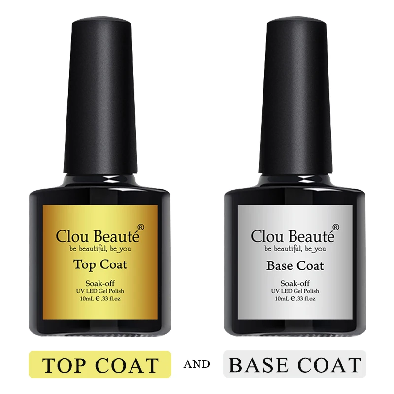Base And Top Coat Clou Beaute основа и верхнее покрытие 10 мл УФ гель лак для ногтей прозрачный впитывающий праймер Гель-лак для нейл-арта Маникюр TBB01 - Цвет: Base And Top Coat