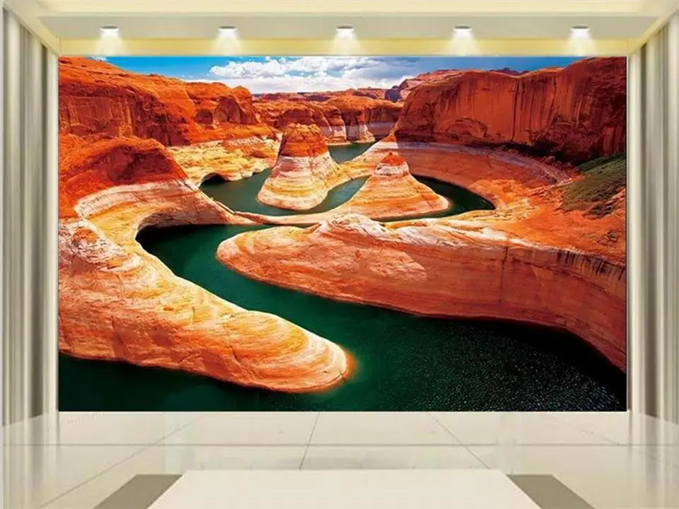 3d обои фотообои на заказ роспись в виде гостиной картина американского Большого