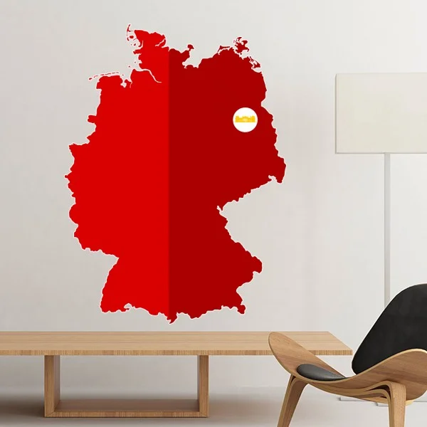 Карта с национальным флагом Германии Красный рисунок иллюстрациями съемная