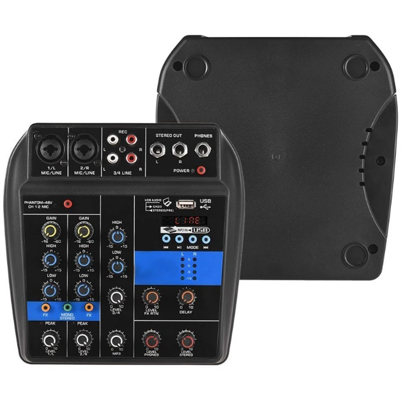 Горячая TTKK портативный Bluetooth A4 микшерный пульт аудио микшер запись 48 В Phantom power Effects 4 канала аудио микшер с U