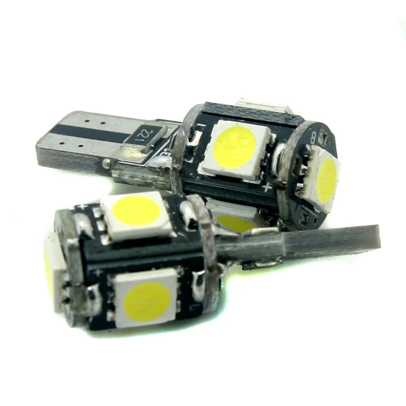 2 шт. маленький размер Canbus без ошибок LED T10 W5W 5050 5SMD светодиодные лампы