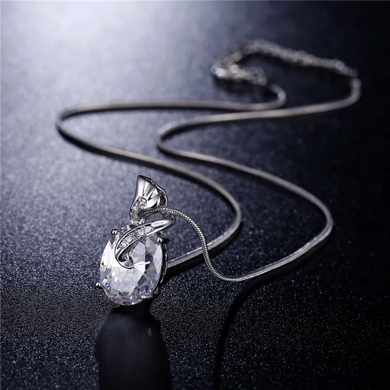 

FYM High Quality 6 Colors Crystal Cubic Zirconia Necklaces & Pendants Wedding Necklaces Chain Statement Necklace For Women Party