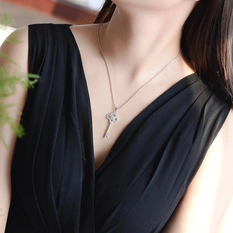 Женское ожерелье с подвеской в виде ключа Bijoux ювелирное изделие из стерлингового