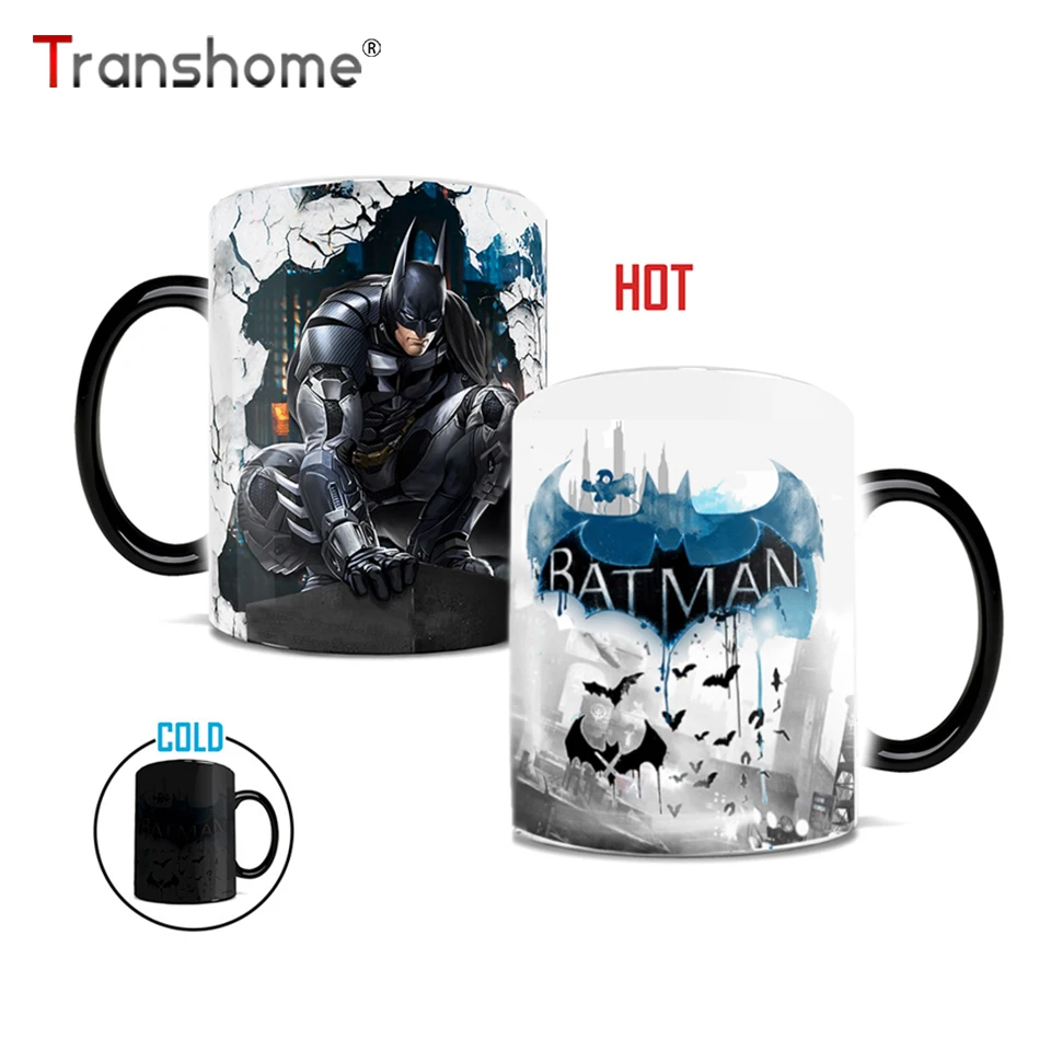Transhome Batman Color Changing Mug Creative Ceramic Mug For Coffee Tea Milk Cup Batman Mug With Handgrip Funny Cups And Mugs