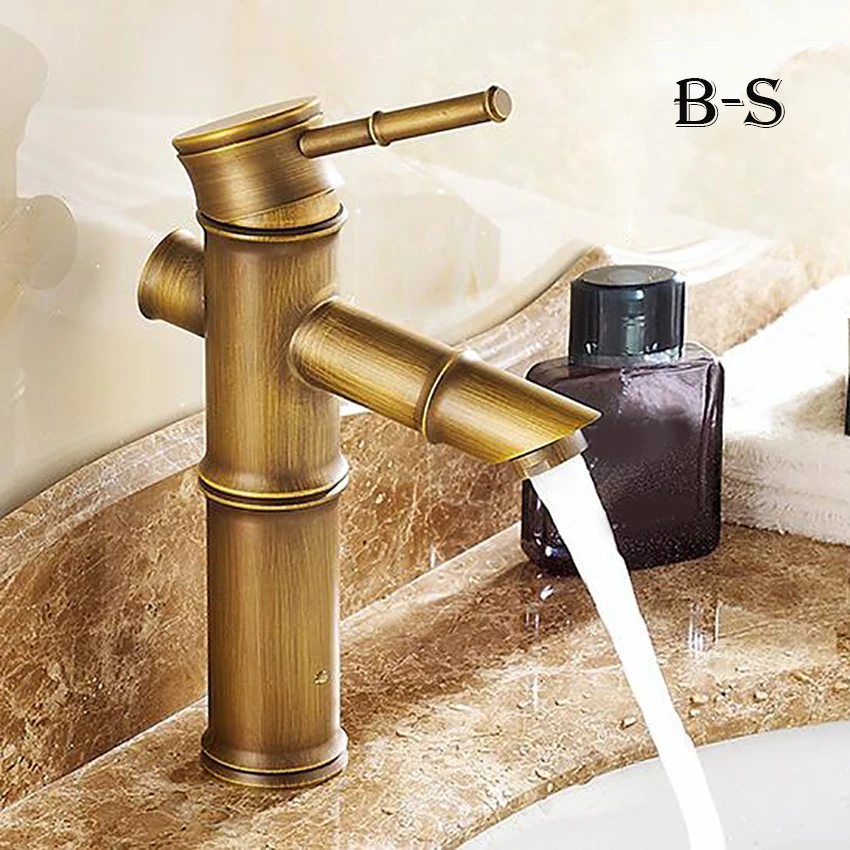 european antique bathroom faucet brass basin faucets tap tall bamboo hot cold water kitchen outdoor garden taps free global shipping