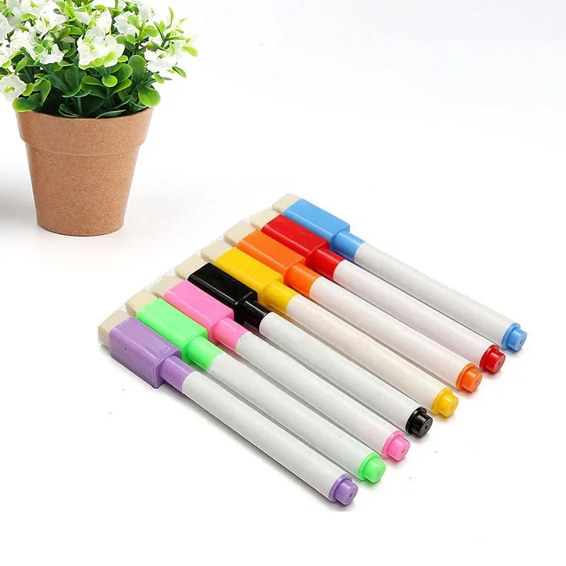 

8 Colors Whiteboard Blackboard Marker Pens with Magnetic Eraser Office Home