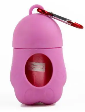 Pink Дозатор для домашних собак, набор мешков для мусора, держатель для переноски кошек, животных, инструменты для уборки отходов - Цвет: Pink