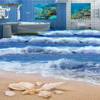 beibehang custom photo wallpaper floor painting floor affixed to the beach beach starfish bathroom 3d floor three dimensional