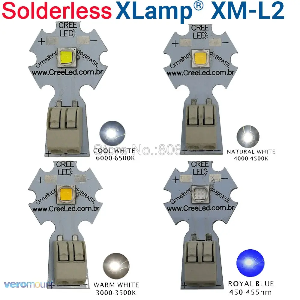CREE XML2 XM L2 T6 холодный белый нейтральный теплый королевский синий высокомощный