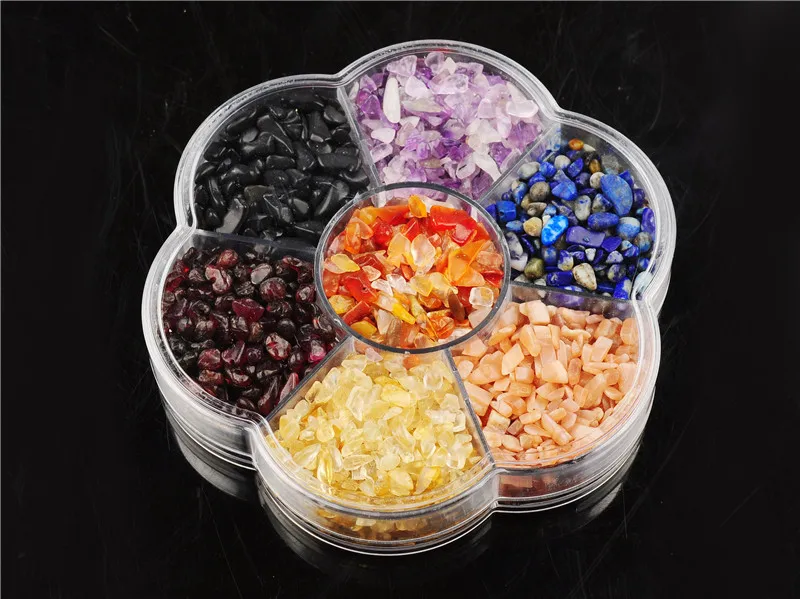 2017 Natural Crystal Beads 7Chakra Stone Gift Box Semi Precious For lucky Chip Nonporous DIY|Бусины| |