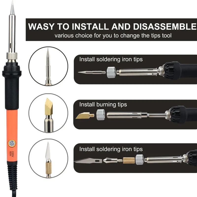 71 шт. резной Электрический Железный Комплект нагревательный паяльник резьба