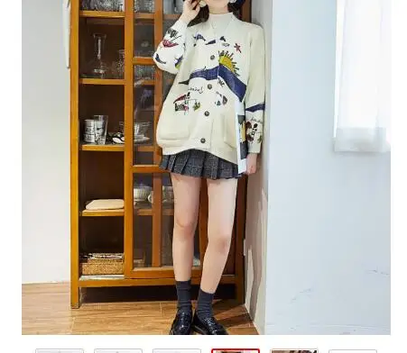 Liva girl Spring Woman Sweater Knitting 2019 New Japanese Mori Girl V-neck Jacquard Cardigan Winter |