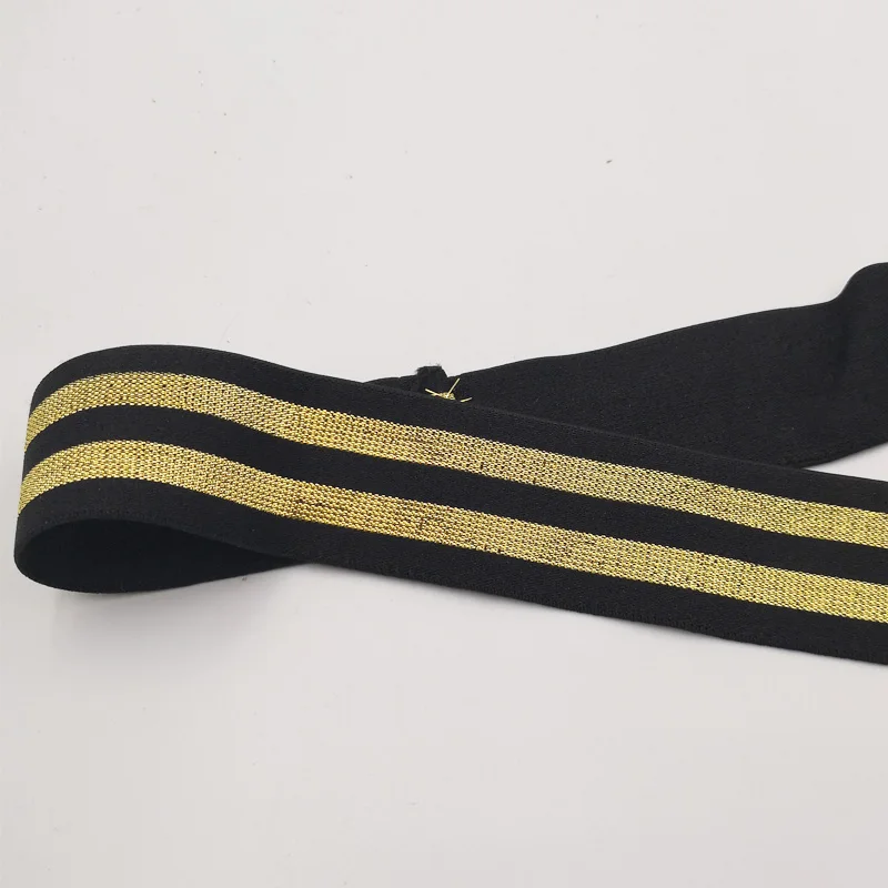 1M Gold Silver Stripe Elastic Bands 40MM Elastic Ribbon Clothing Bags Trousers Elastic Rubber 4CM Webbing DIY Sewing Accessories