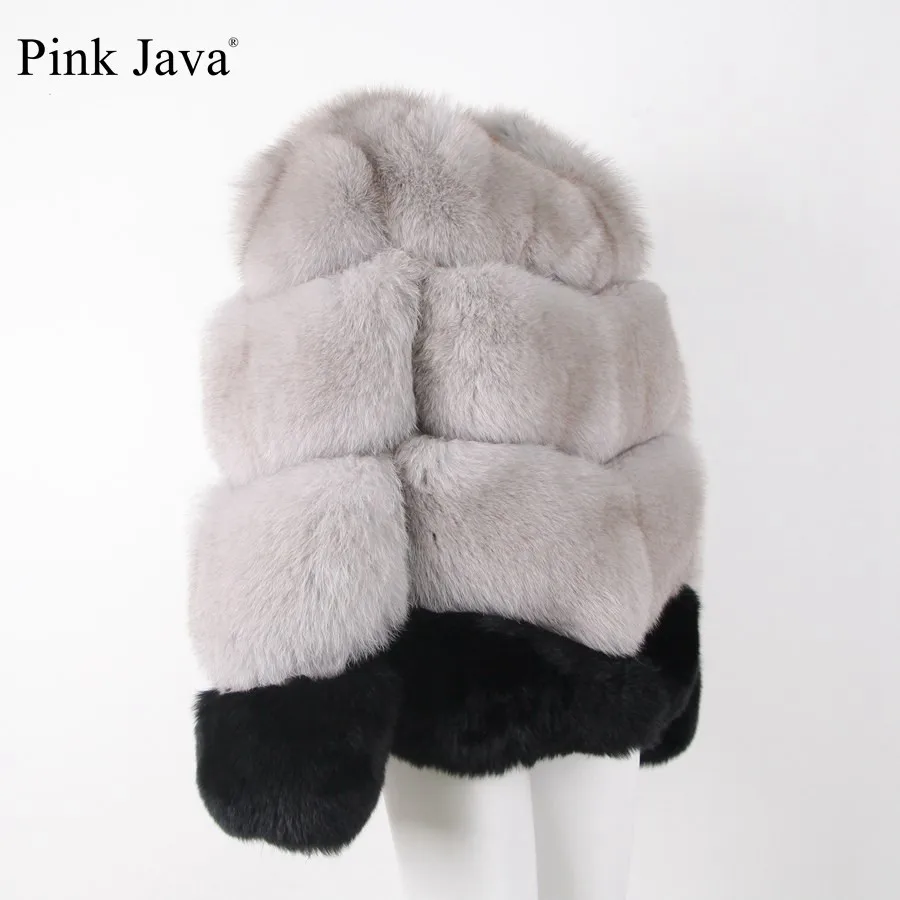 Женская меховая куртка PINK JAVA QC1889 толстая пушистая Меховая с длинным рукавом цвет
