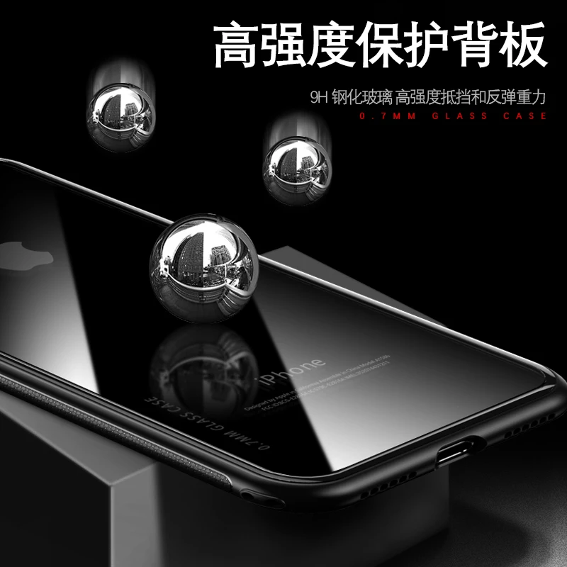 Роскошный Ультратонкий глянцевый чехол для iphone X задняя крышка из закаленного
