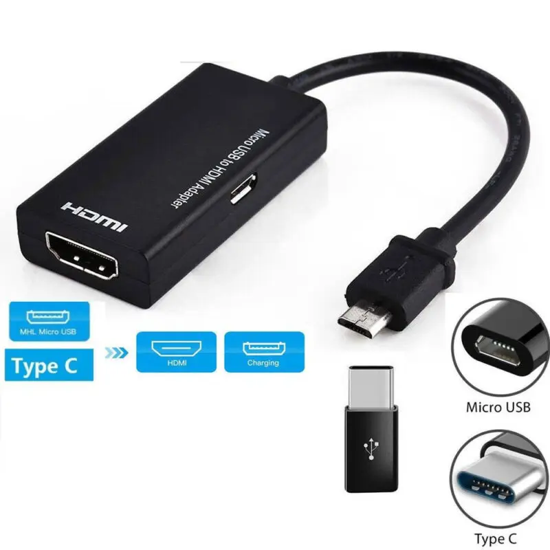 Кабель адаптер Type C Micro USB папа HDMI мама|Кабели HDMI| |