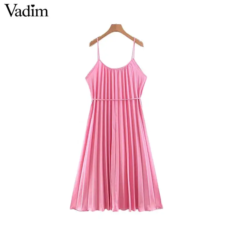 Вадим женские стильные v-образным вырезом одноцветное плиссированное платье