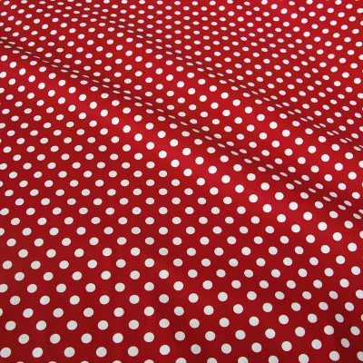 B red dot Хлопок саржевая ткань темно-красная ткань в горошек для DIY детей постельный принадлежности подушки ремесла платье ручная работа лоскутное шитье Текстиль - Цвет: B red dot