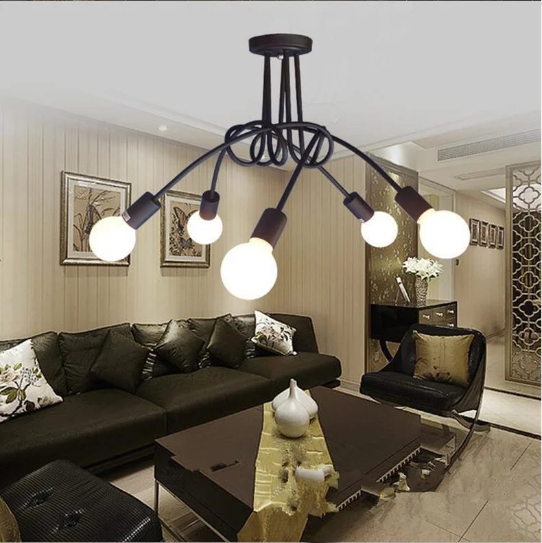 Лампа E27 Потолочная черная с цоколем 3/5|abajur luminaria|led ceiling light fixturesmodern led |