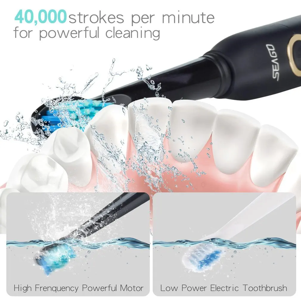 Seago SG 507 электрическая зубная щетка умный таймер звуковая USB перезаряжаемая
