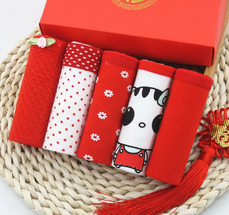 Женское нижнее белье Lucky Red хлопковые трусы большого размера с низкой талией на