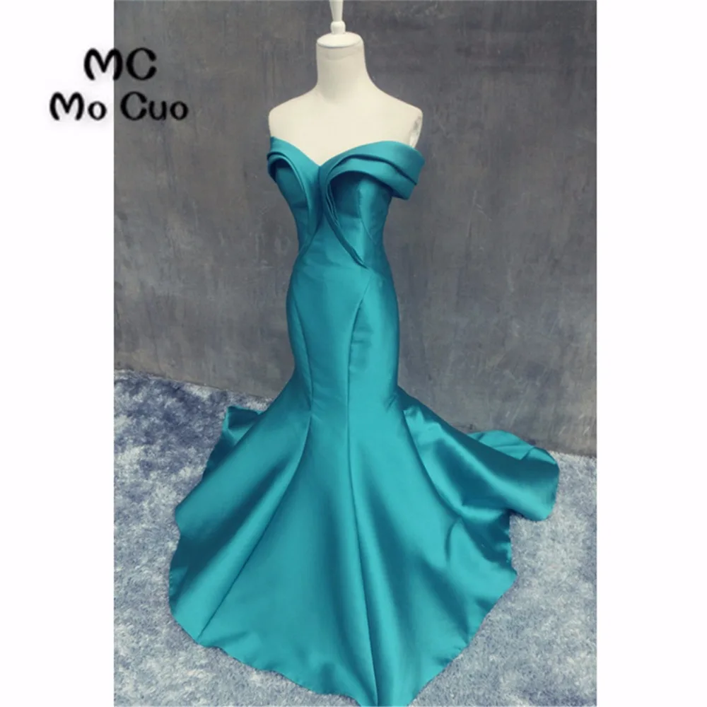2018 г. Популярные Новые Teal Пром платья Длинные Pleat драпированные атласные Vestidos De