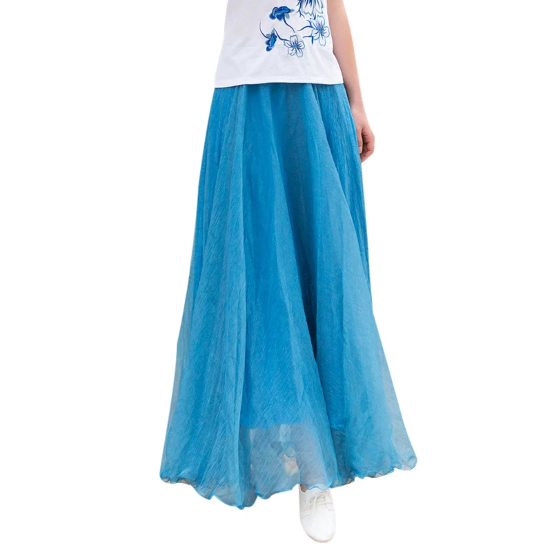 Длинная шифоновая юбка Uwback женская летняя длинная бохо для пляжа 2018|saia faldas|women